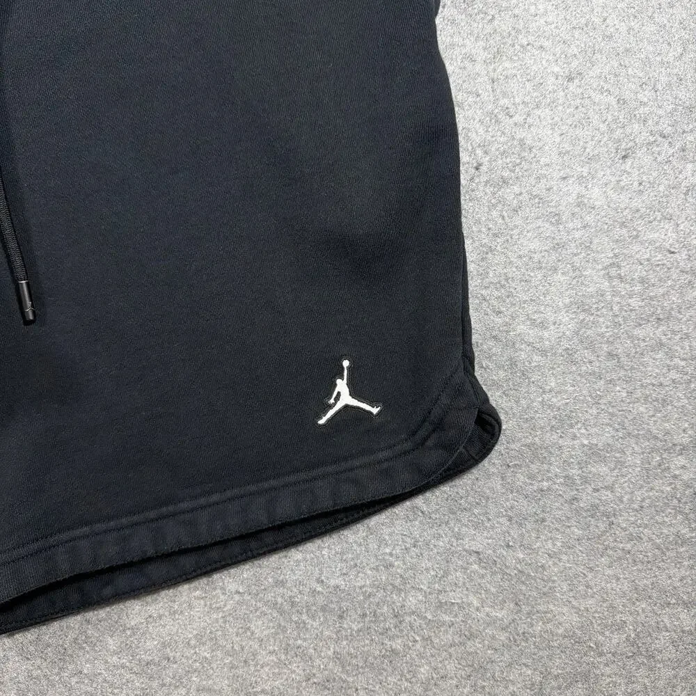Air Jordan Fleece Sweat Shorts Mens M Black Jumpman Logo Cotton Drawstring